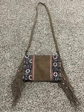 Bohemian Tassel Crossbody Bag in Brown